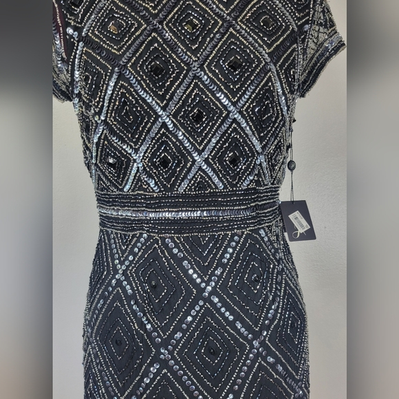 NWT Adrianna Papell 1920s inspired beaded gown - Picture 4 of 16